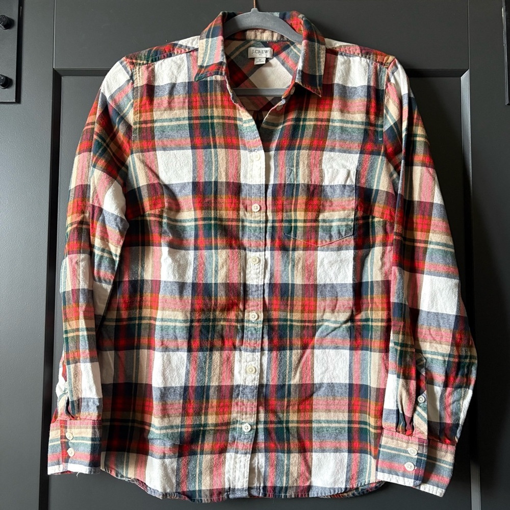 J. Crew Women’s Multicolor Plaid Button-Down Shirt